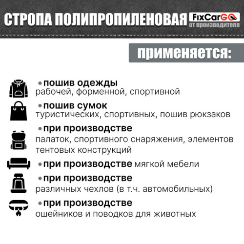 Полипропиленовая стропа 30 мм, 0,95 т.